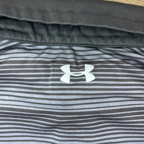 Under Armour Mens HeatGear Black Grey Striped Short Sleeve Polo, Cold Black, XL - Picture 8 of 8